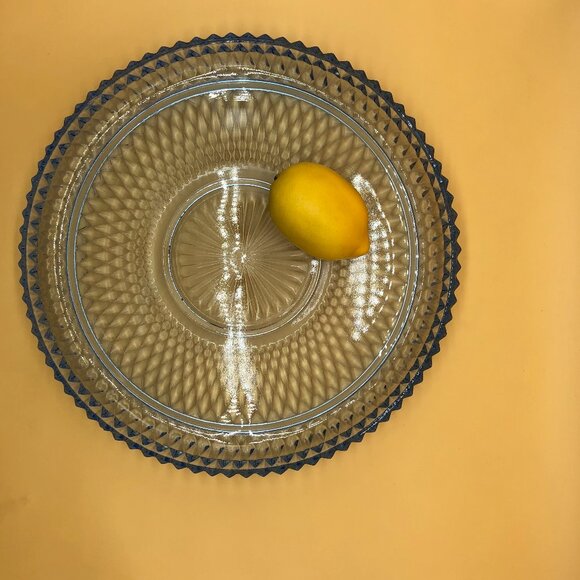 Vintage Indiana blue depression glass large plater - 002088 - Picture 2 of 3